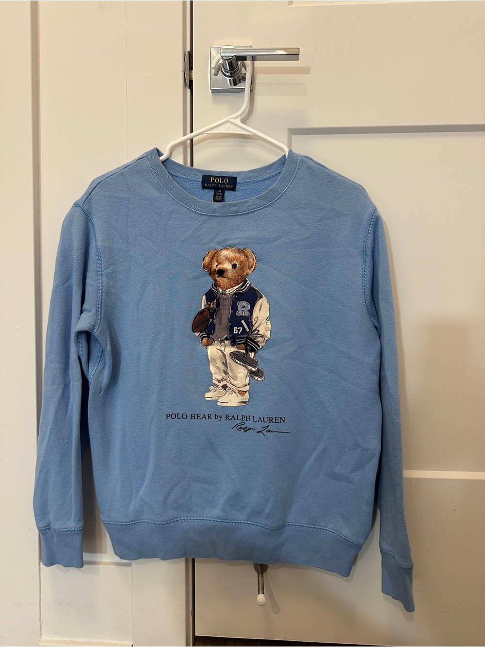 Polo by Ralph Lauren Boys Polo Bear Crewneck Sweater - Light Blue 🐻🏈
